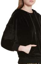 Thumbnail for your product : Alice + Olivia Drop Shoulder Velvet Hoodie