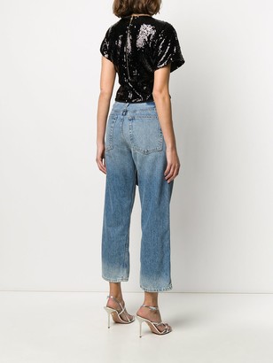 Alice McCall Orchid sequinned cropped T-shirt
