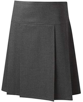 School Uniform Senior Drop Waist Pleated Skirt Grey 34