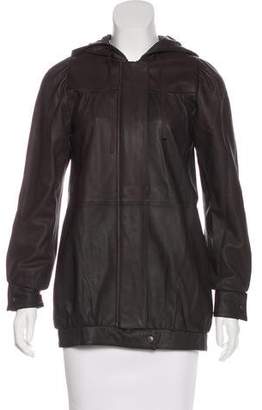 Madison Marcus Hooded Leather Jacket