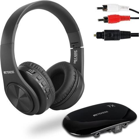 Suppower Retekess TA005 Wireless Headphones for TV Watching, TV Headphones for Seniors with Transmitter, Support A/B Channel, AUX, RCA and Optical Input for...