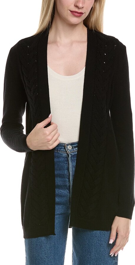 Sofia Cashmere Sofiacashmere Braided Cable Wool & Cashmere-Blend Cardigan