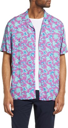 Open Edit Floral Relaxed Fit Button-Up Shirt