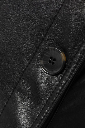 Nanushka Allie Button-detailed Vegan Stretch-leather Dress - Black