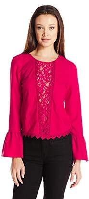 XOXO Women's Embroidered Peasant Blouse