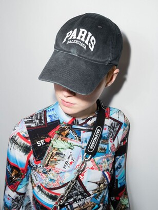 Balenciaga Black Cities Paris Cotton Baseball Cap