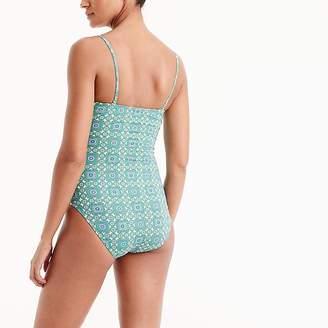 J.Crew Underwire one-piece swimsuit in emerald foulard print