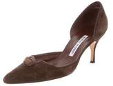 Thumbnail for your product : Manolo Blahnik Suede d'Orsay Pumps