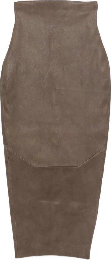 Rick Owens Leather Midi Skirt