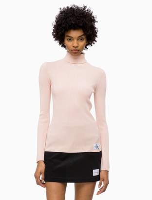 Calvin Klein wool blend turtleneck logo sweater