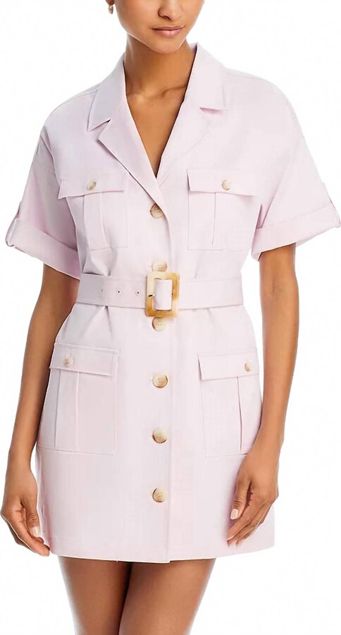 L'Agence Everest Safari Shirt Dress In Lilac Snow