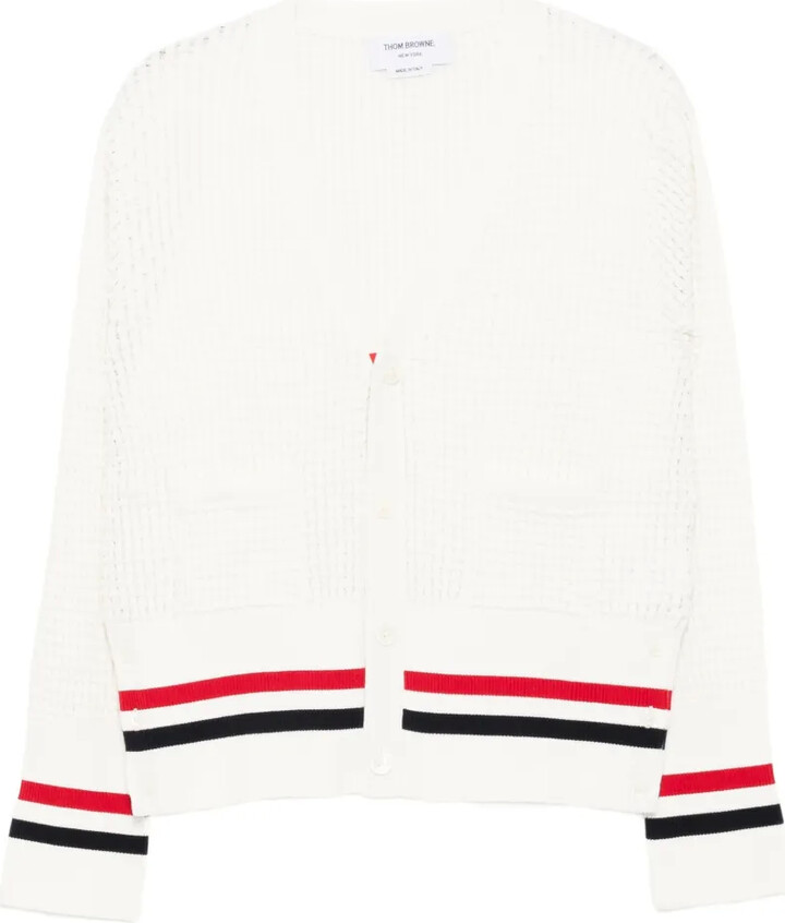 Thom Browne RWB-striped V-neck cardigan