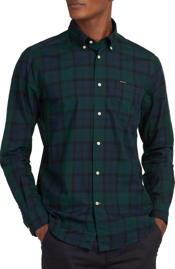 Barbour Wetherham Tailored Fit Plaid Flannel Button-Down Shirt - ShopStyle