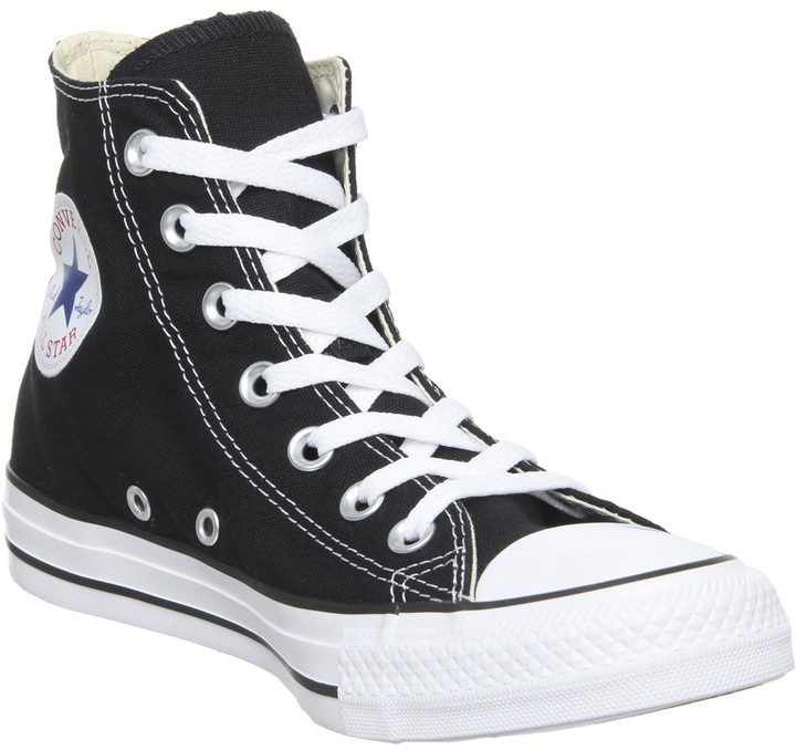 black canvas converse high tops