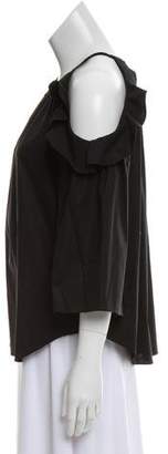 Rachel Zoe Cold-Shoulder Ruffle-Accented Top w/ Tags