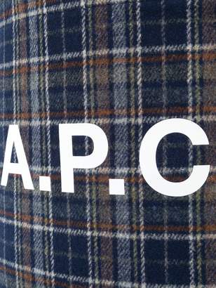 A.P.C. checked logo tote