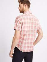 Thumbnail for your product : Marks and Spencer Pure Cotton Checked Shirt with Pocket