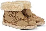 Thumbnail for your product : Gucci GG wool-trimmed ankle boots