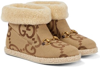 Gucci GG wool-trimmed ankle boots