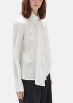 Thumbnail for your product : Lemaire Cotton Poplin Asymmetrical Shirt Chalk Size: FR 34