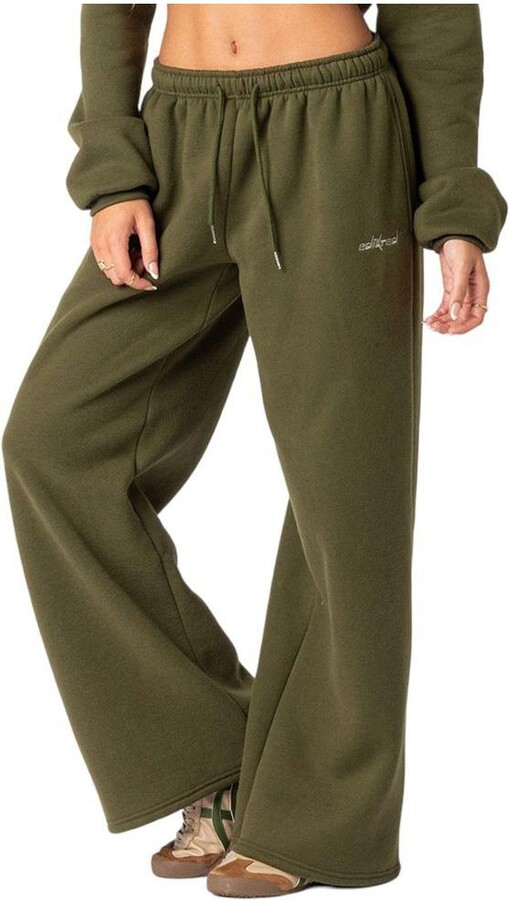 Edikted Women's Brenna low rise wide sweatpants - ShopStyle Activewear Pants