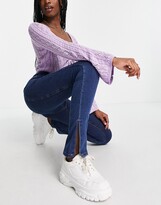 Thumbnail for your product : Free People Riley slit skinny jeans in indigo blue