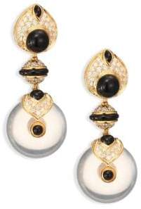 Pneu Diamond, Black Jade & 18K Yellow Gold Drop Earrings