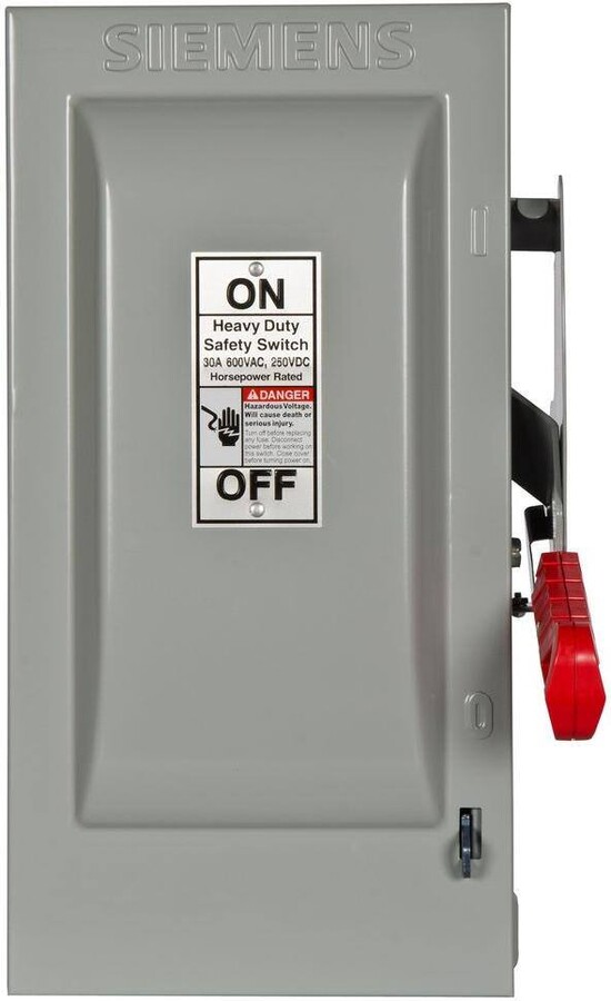 Siemens Heavy Duty 30 Amp 600-Volt 3-Pole Indoor Fusible Safety Switch with Neutral