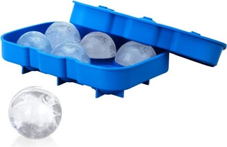 True Sphere Ice Tray, Dishwasher-Safe Silicone Ice Mold, Makes 6 Ice Spheres,  Blue