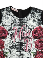 Thumbnail for your product : Miss Blumarine Roses Satin & Cotton Jersey Maxi T-Shirt