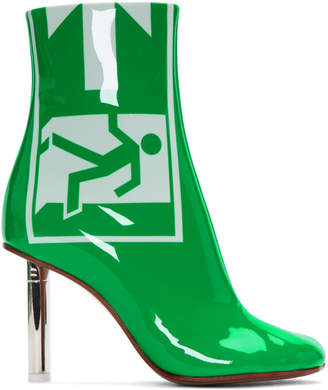 Vetements Green Patent Exit Lighter Boots