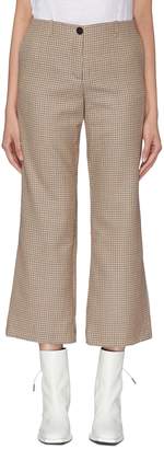 Aalto Wool houndstooth check cropped flared suiting pants