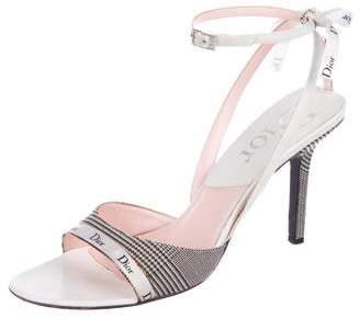 Christian Dior Logo Ankle-Strap Sandals
