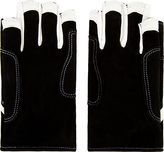 Thumbnail for your product : Rick Owens Black & White Leather Colorblock Smokers Gloves