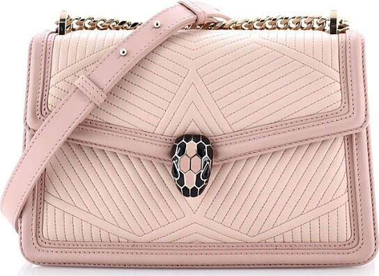 Pre-Owned Bvlgari Small Serpenti Forever Shoulder Bag Quilted Leather