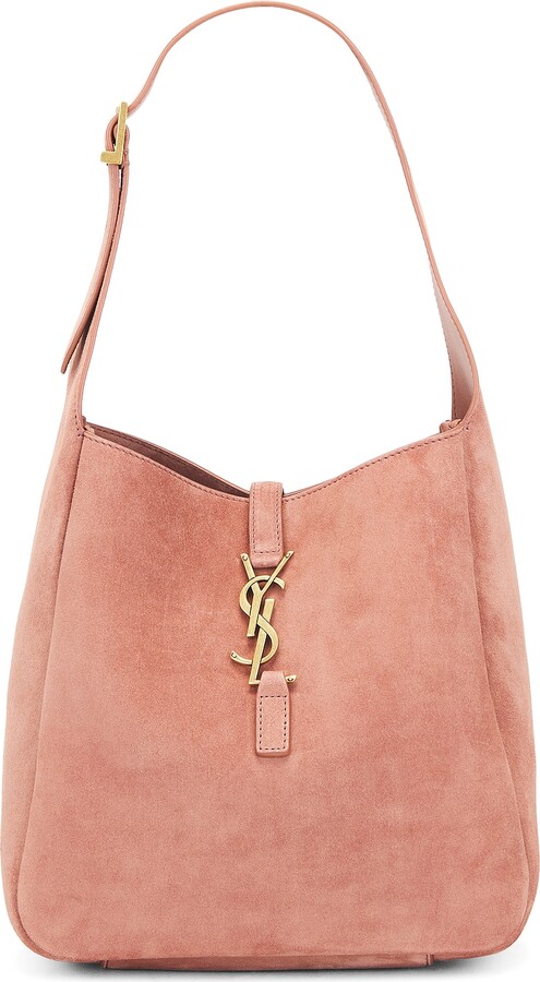 Saint Laurent Small Le 5 A 7 Supple Hobo Bag in Pink