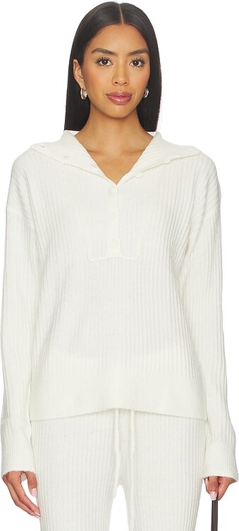 Bobi Button Funnel Neck Sweater