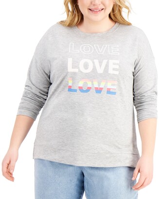 Style&Co. Style & Co Love Crewneck Sweatshirt, Created for Macy's