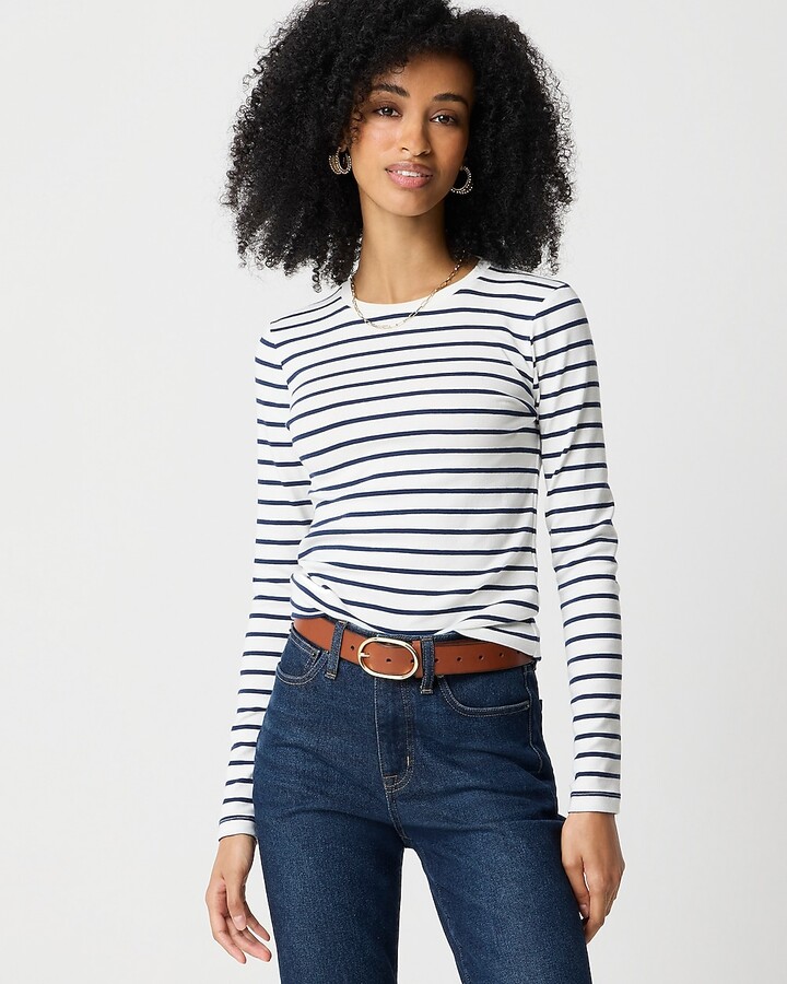 Long-sleeve striped everyday tee