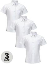 Thumbnail for your product : Top Class Girls Easy Care Short Sleeve School Shirts (3 Pack)