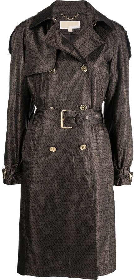 Coats Outlet Abrigo Trench Michael Kors Logo Print Mujer Rosa