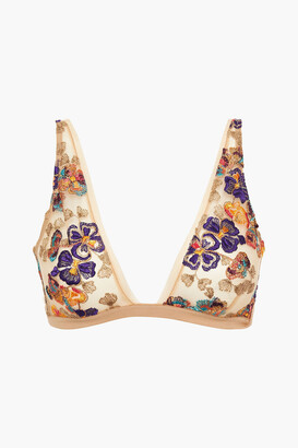 I.D. Sarrieri Embroidered tulle triangle bra