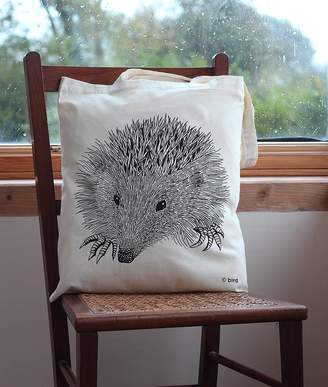 Bird Hedgehog Print Tote Bag