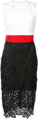 Milly embroidered colour block dress