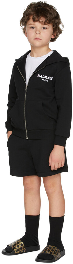 Balmain Kids Black French Terry Shorts