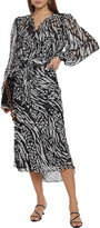 Thumbnail for your product : Veronica Beard Mavis Belted Printed Silk-chiffon Midi Dress