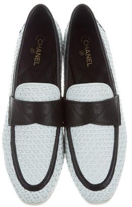Chanel Woven Leather Loafers