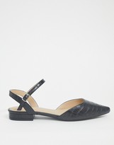 Thumbnail for your product : Raid Wide Fit Bonita flat shoes in black croc