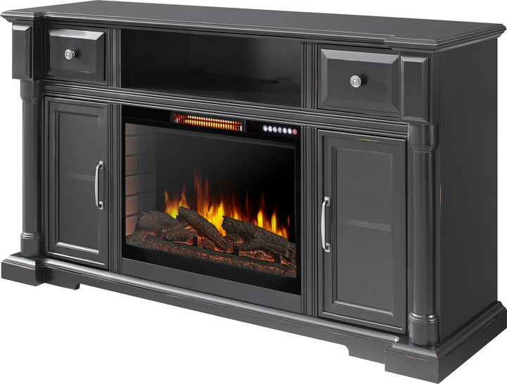 Muskoka Vermont 60" TV Stand Electric Fireplace with Bluetooth Aged