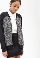 Thumbnail for your product : Forever 21 Marled Knit Bomber Jacket